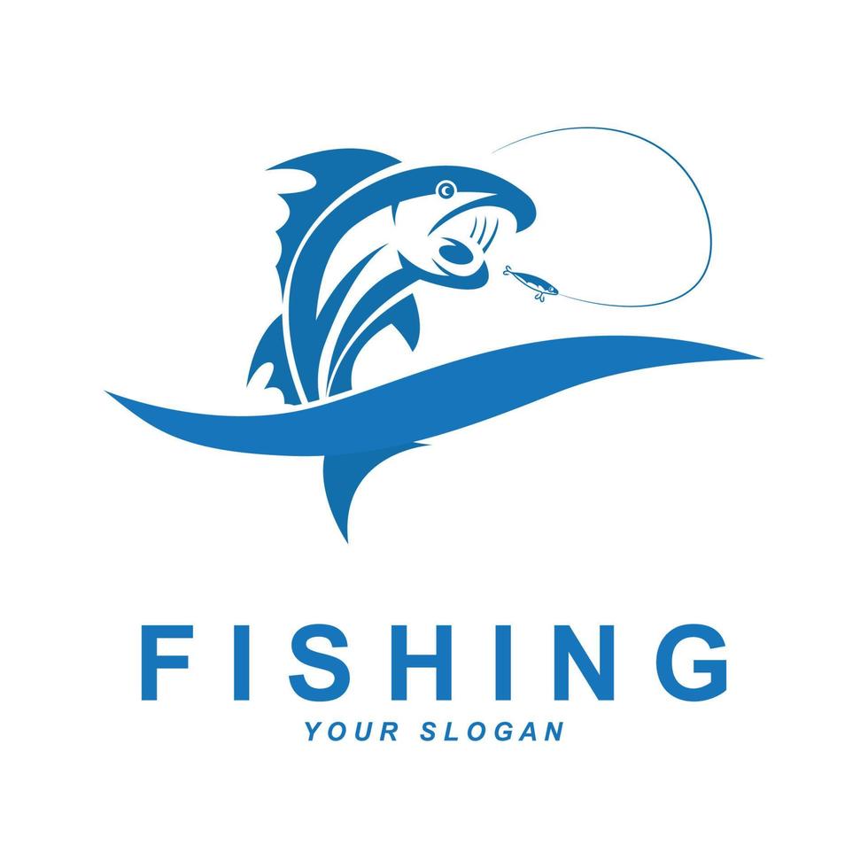 vector de logotipo de pesca con plantilla de eslogan