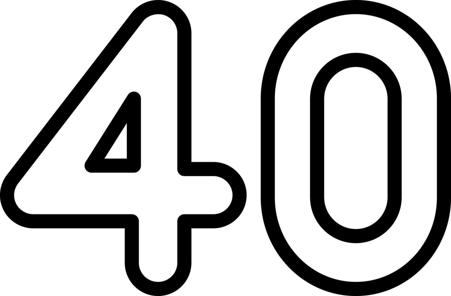 line icon for forty vector