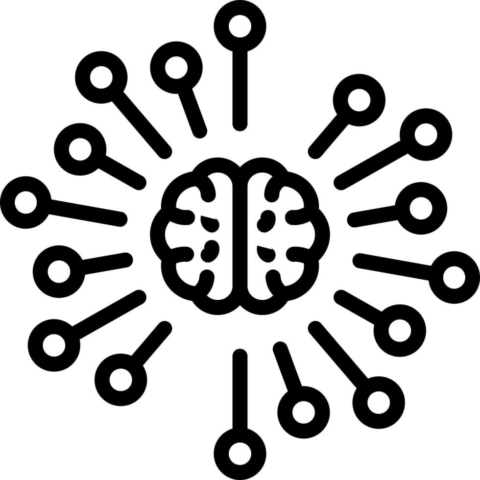 icono de línea para neural vector