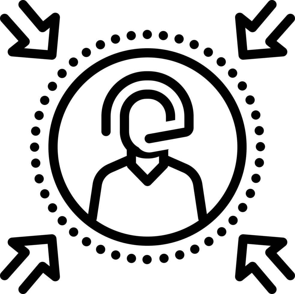 line icon for centered vector