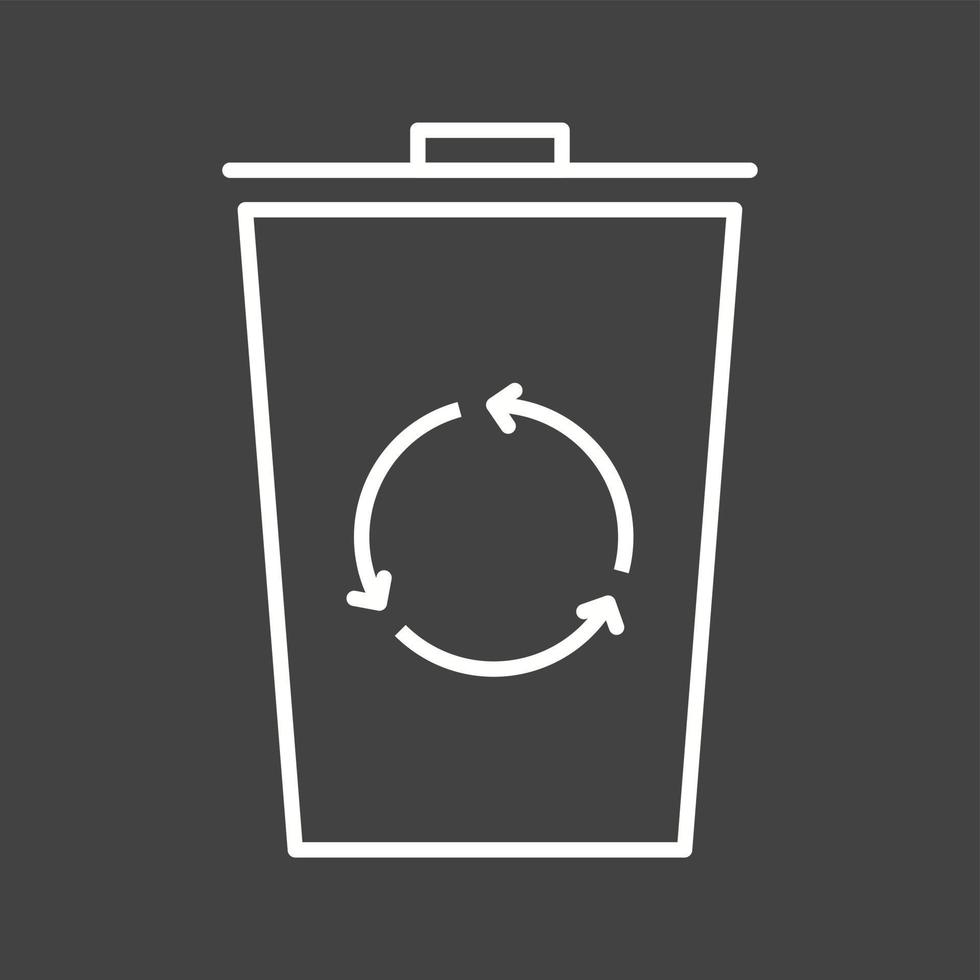 icono de línea de vector de papelera de reciclaje único