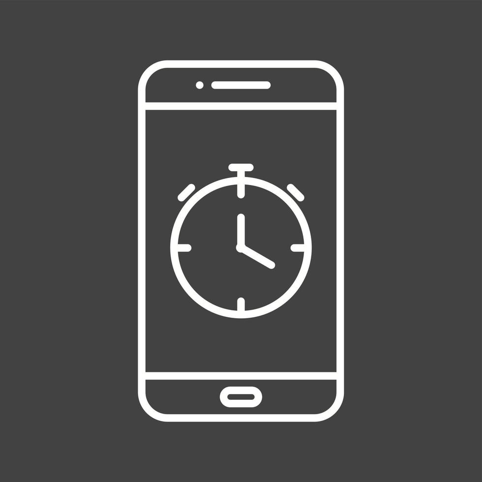 Unique Clock App Vector Line Icon