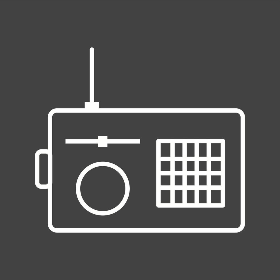 icono de línea de vector de radio único