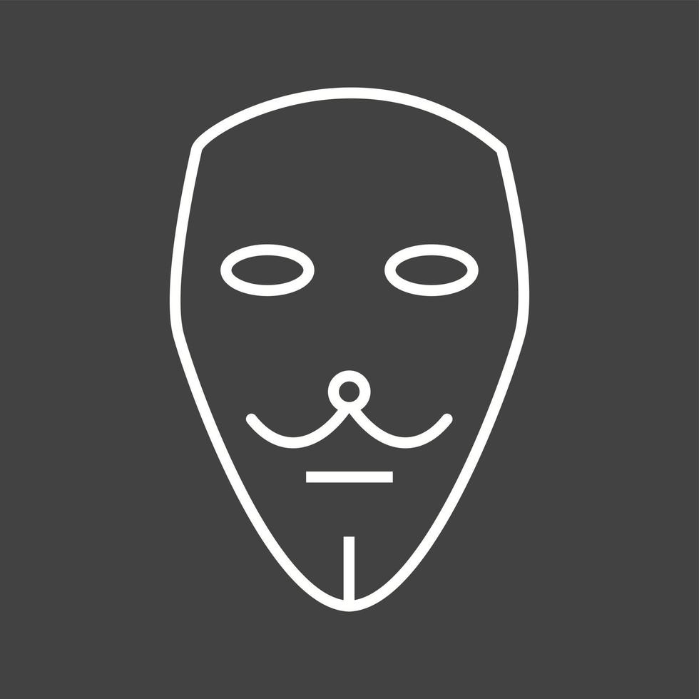 único icono de línea vectorial de dos máscaras vector