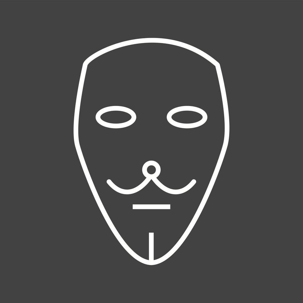 Unique Two Masks Vector Line Icon
