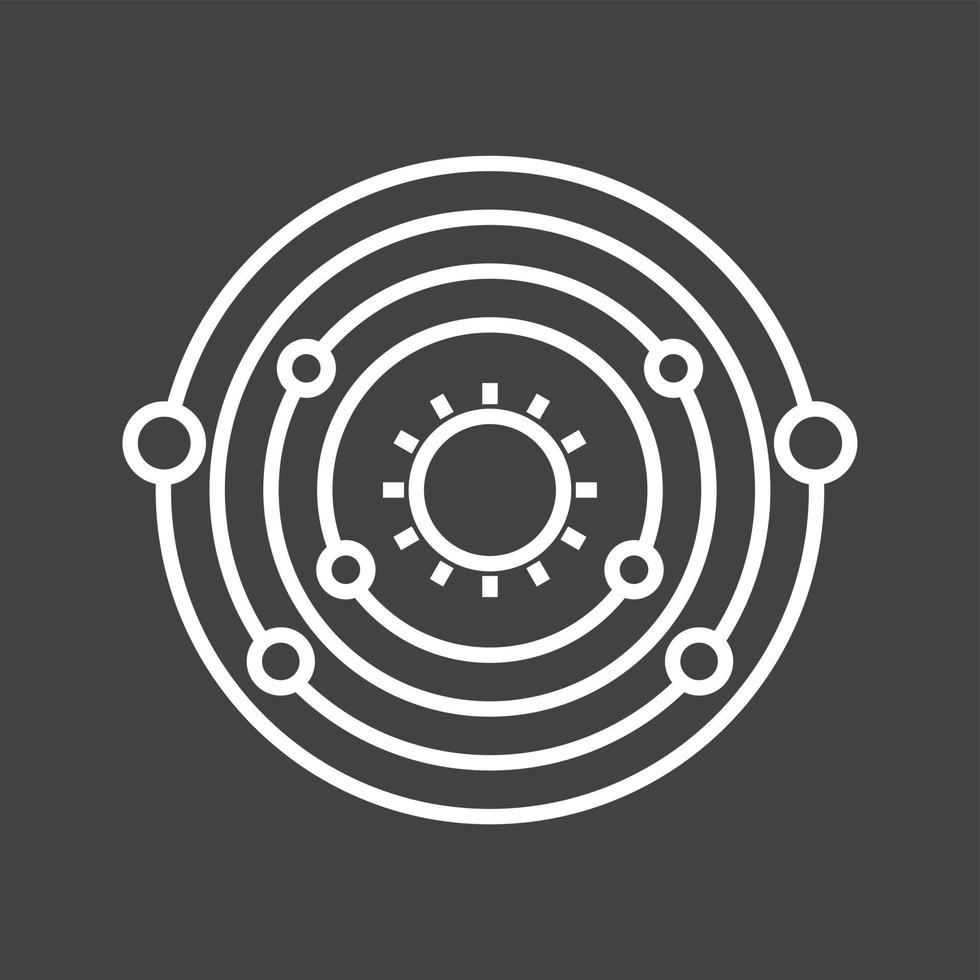 Unique Planet Orbiting Sun Vector Line Icon