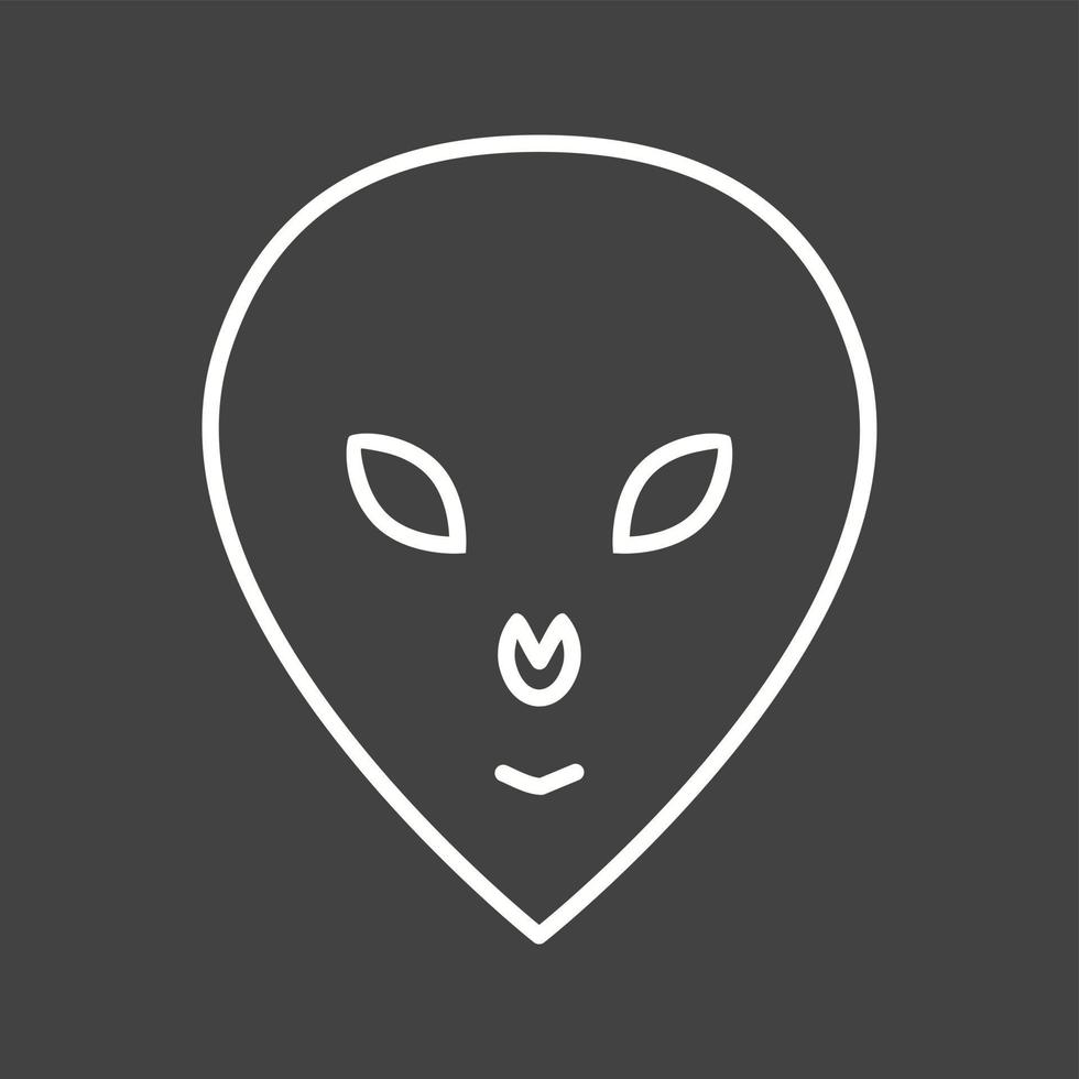 icono de línea de vector de cara alienígena única