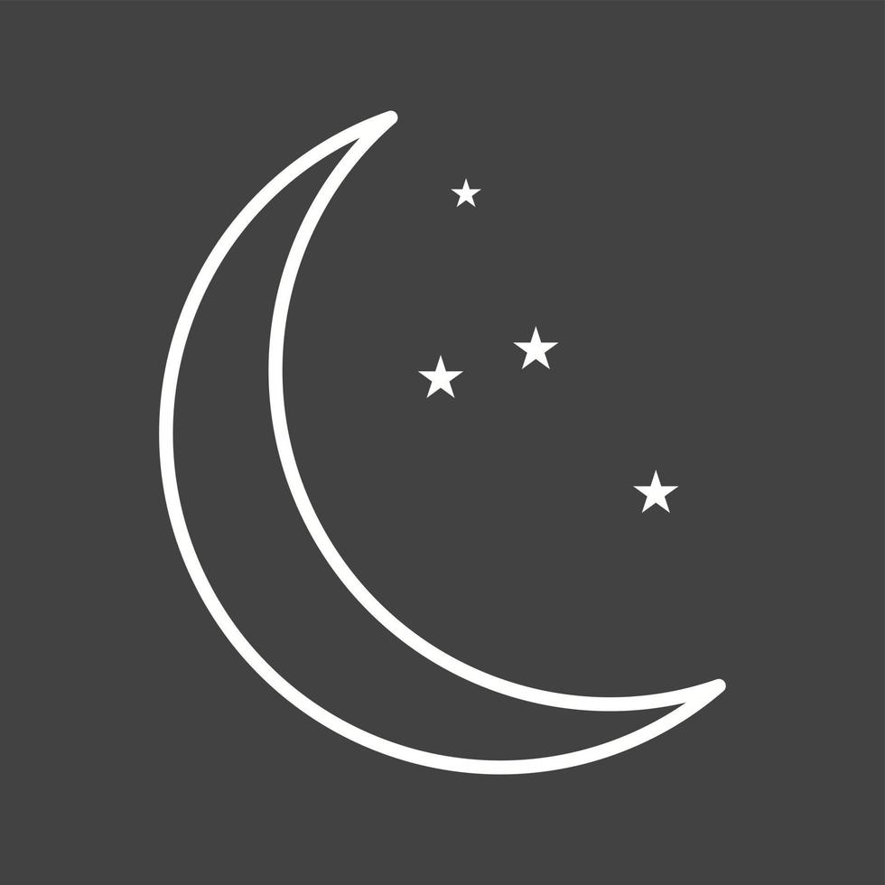 Unique Moon And Stars Vector Line Icon