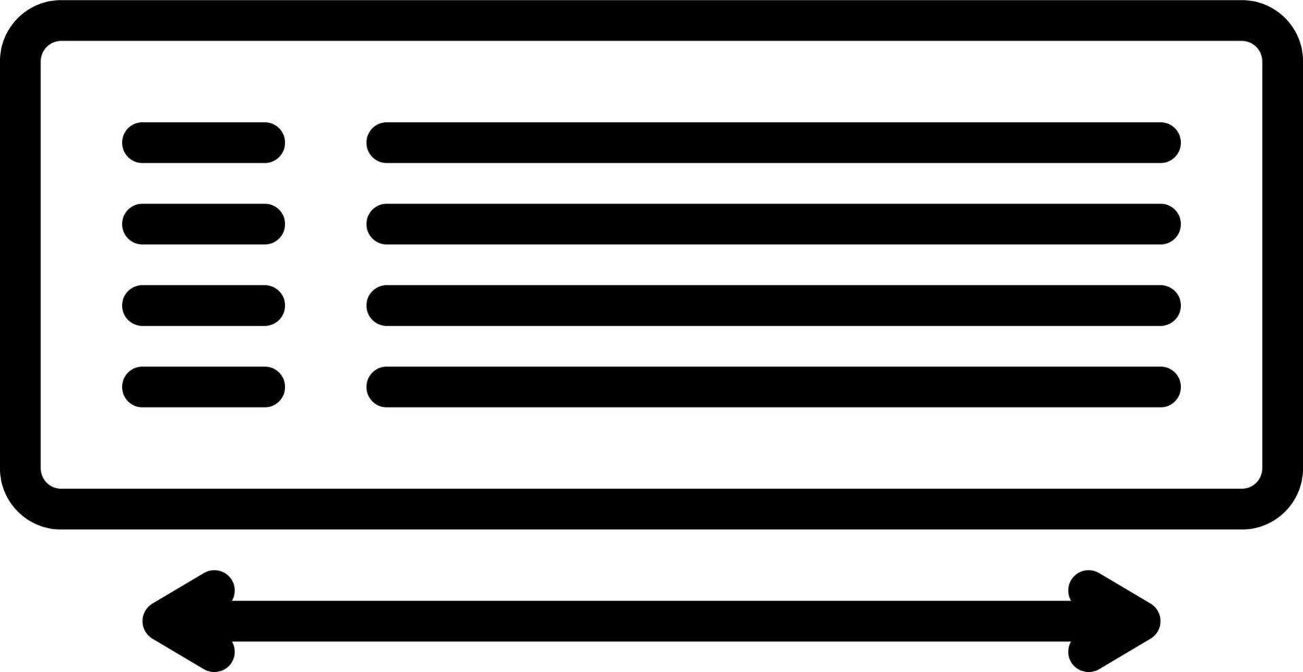 line icon for horizontal vector