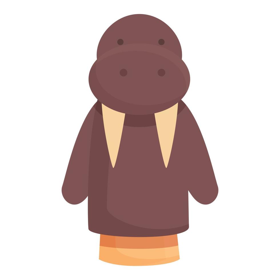 Walrus doll icon cartoon vector. Puppet show vector