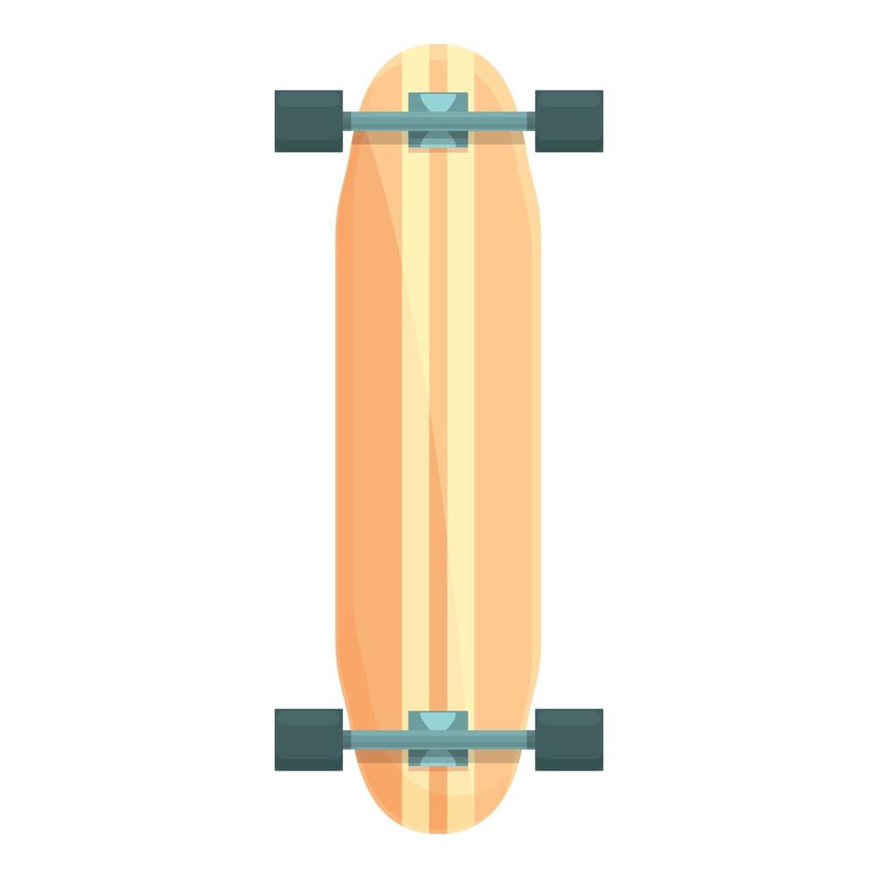 vector de dibujos animados de icono de longboard clásico. tablero retro