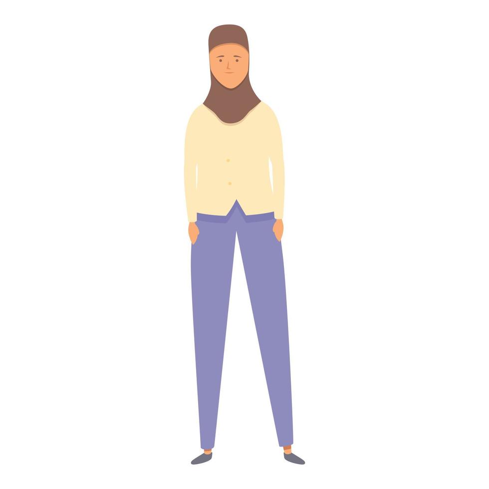 Muslim suit icon cartoon vector. Fashion hijab vector