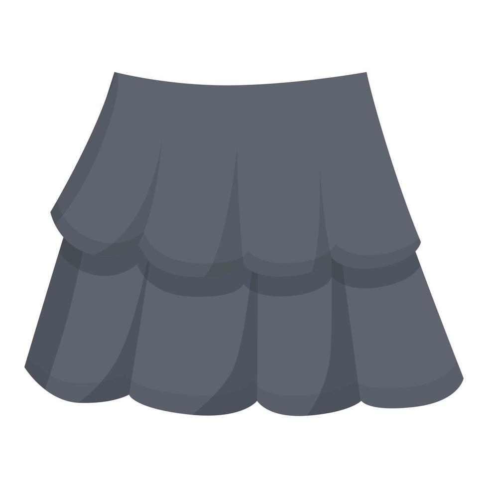 Black skirt icon cartoon vector. Female clothing vector