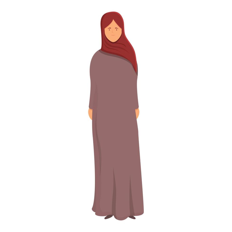 Saudi woman icon cartoon vector. Muslim fashion vector