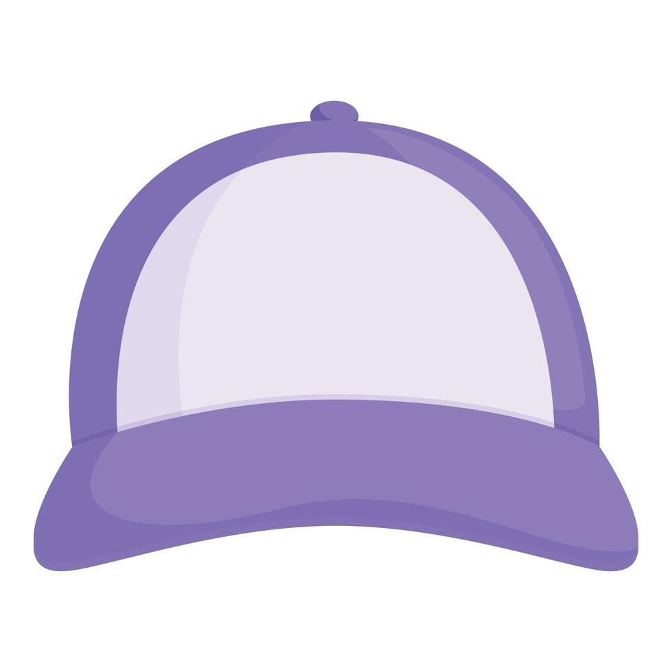 vector de dibujos animados de icono de sombrero de béisbol violeta. gorra deportiva