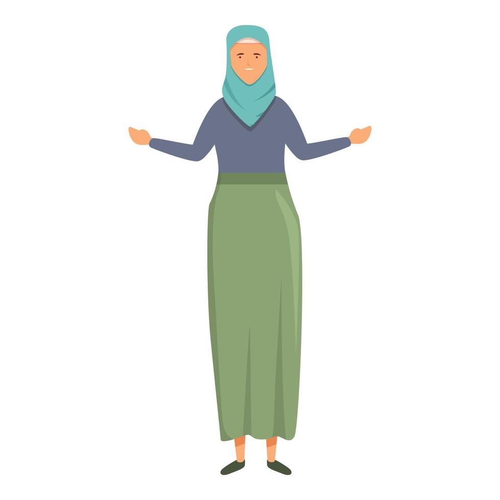 vector de dibujos animados de icono de moda árabe. hiyab musulmán