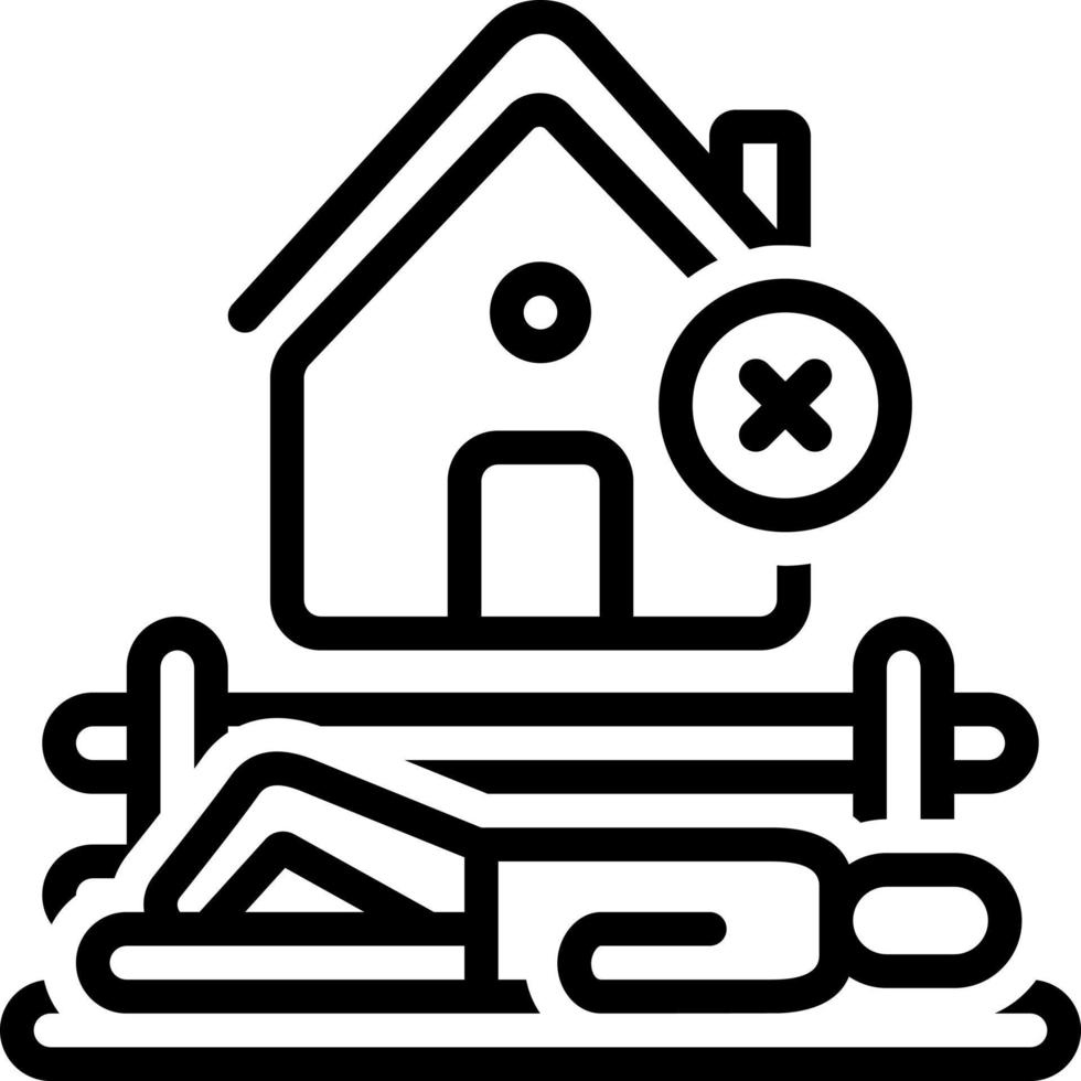 line icon for homeless vector