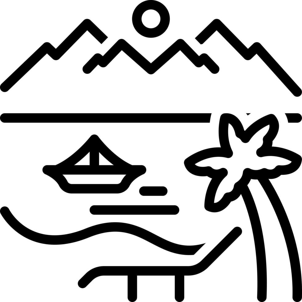 line icon for beaches vector