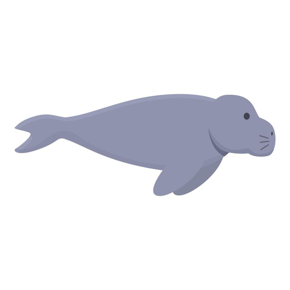 Wildlife dugong icon cartoon vector. Ocean sea vector