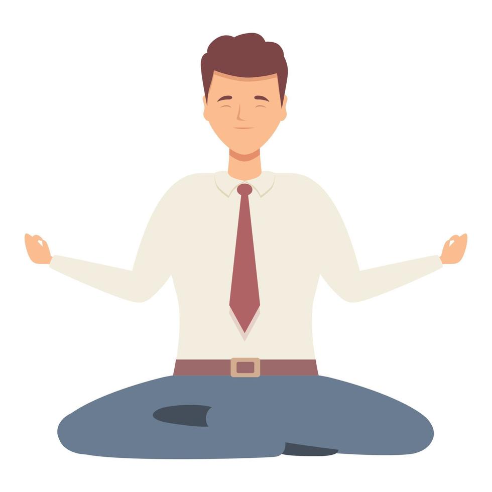 Finance manager meditation icon cartoon vector. Commercial director vector