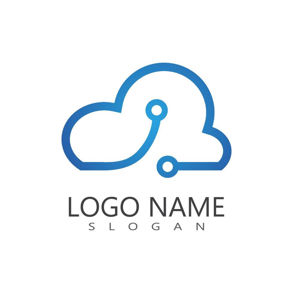 nube ilustración logo vector diseño plano