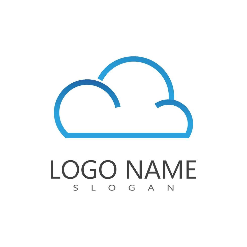 nube ilustración logo vector diseño plano