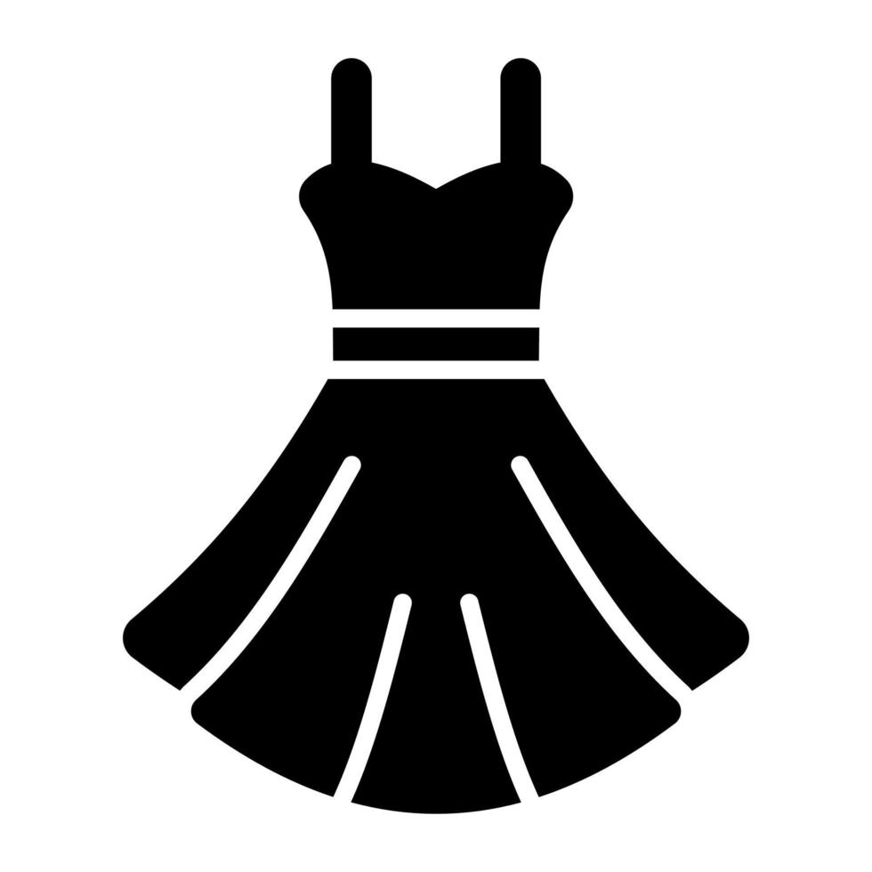 A beautiful party dress icon, vector icon of frock