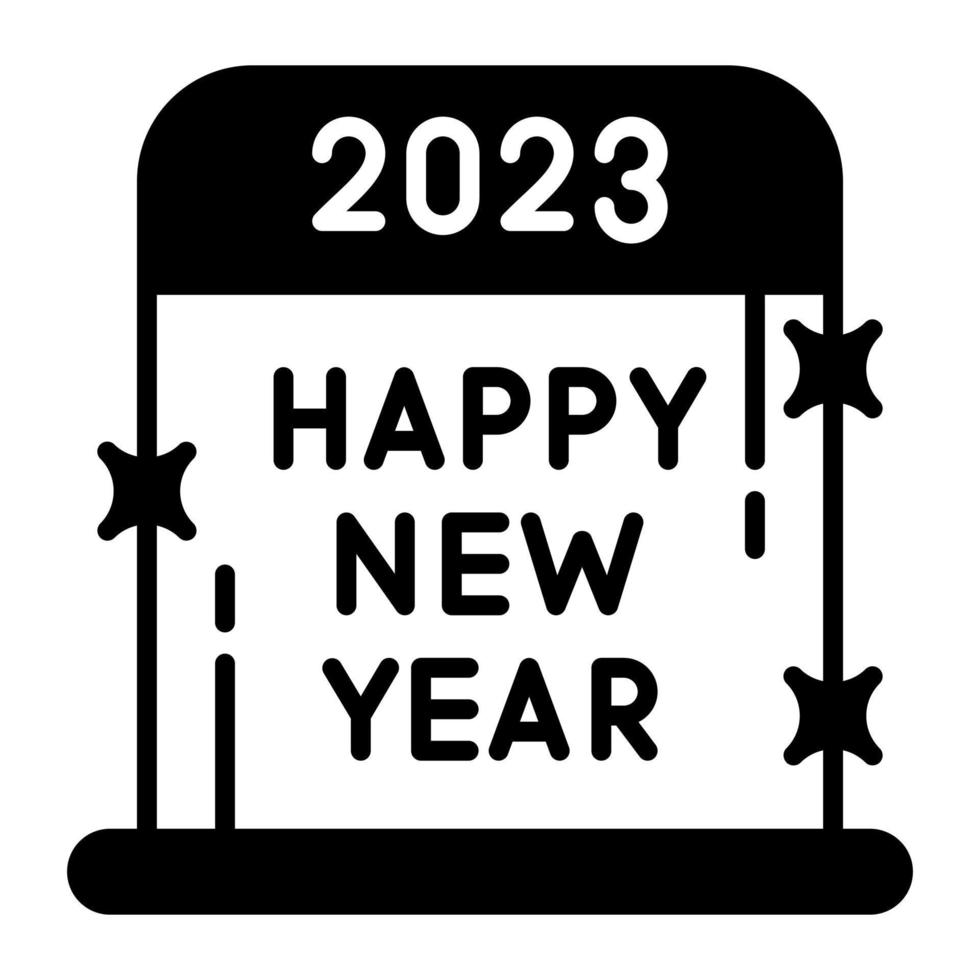 Have a look at Happy new year 2023 sign board vector icon