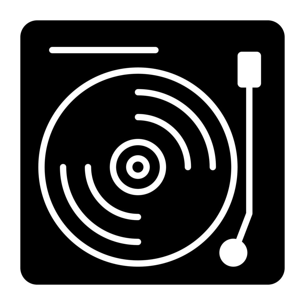 Vinyl player vector icon on white background