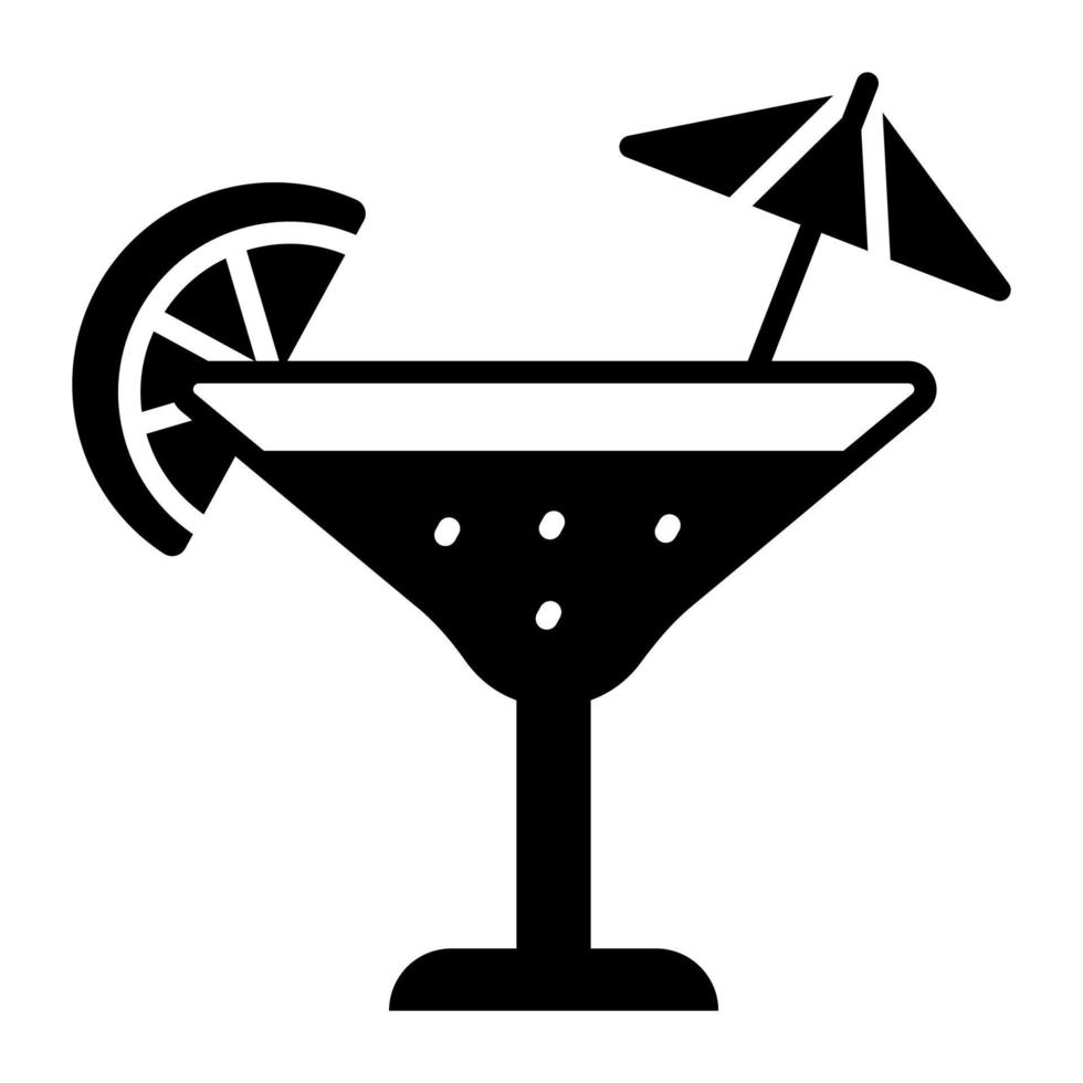 An icon of cocktail in modern and trendy style vector