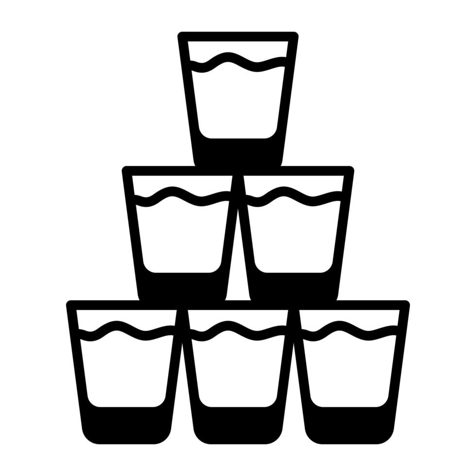 hermoso diseño de icono de vector de vasos de bebida