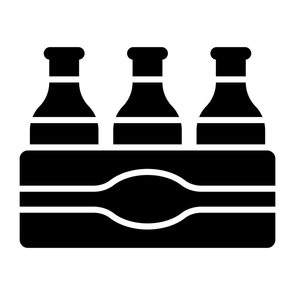Editable design of beer crate, beer bottles inside the box vector