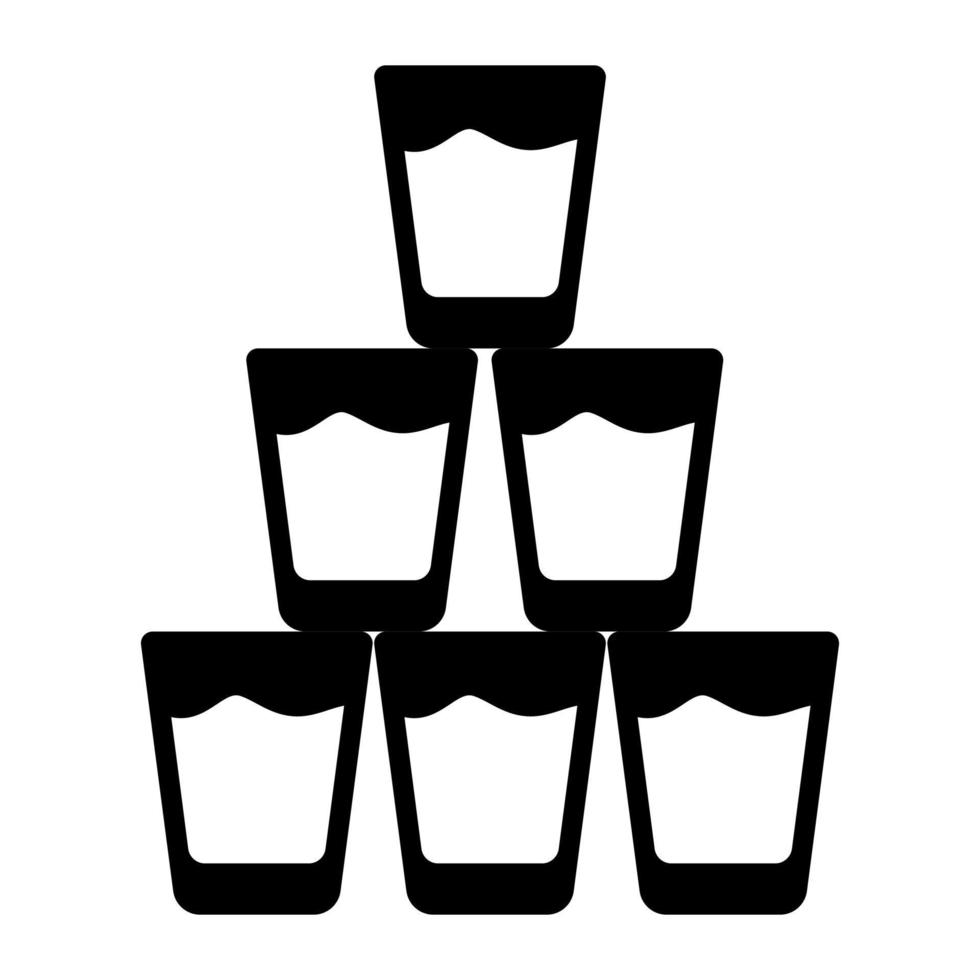 Beautiful design of drink glasses vector icon