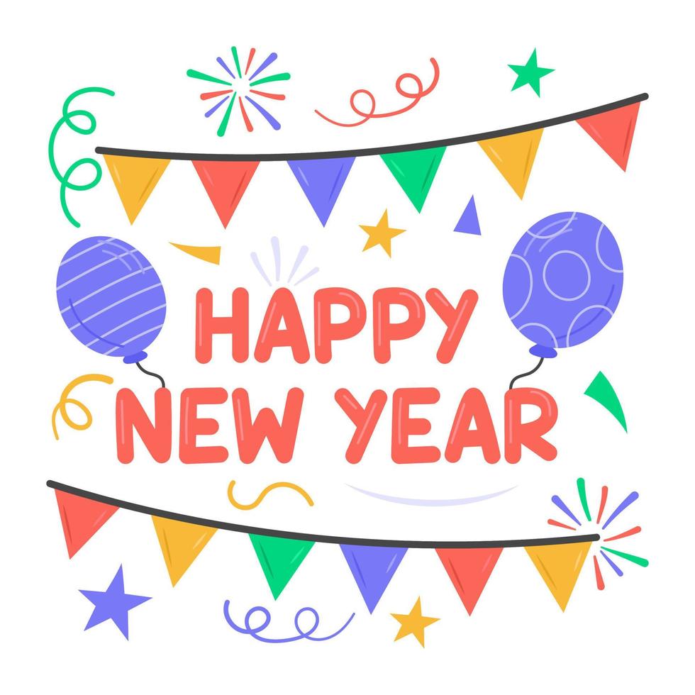 Happy new year celebration vector in modern style