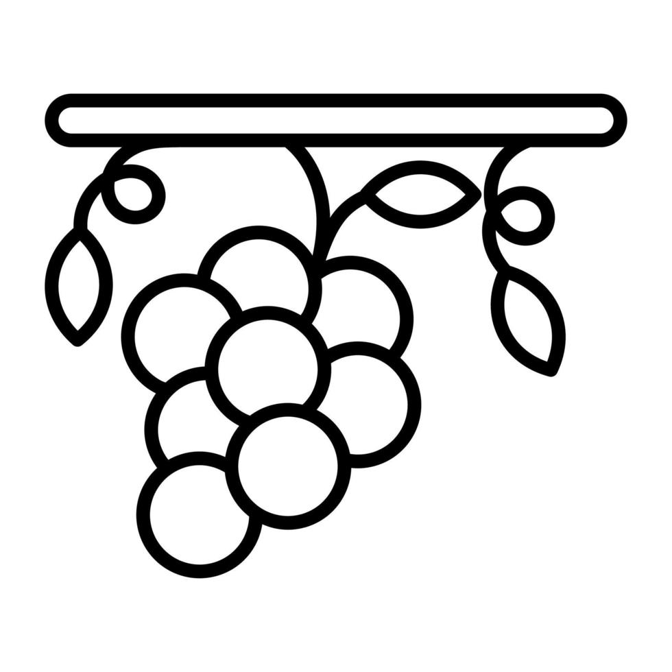 An icon of grapes, antioxidant fruit vector