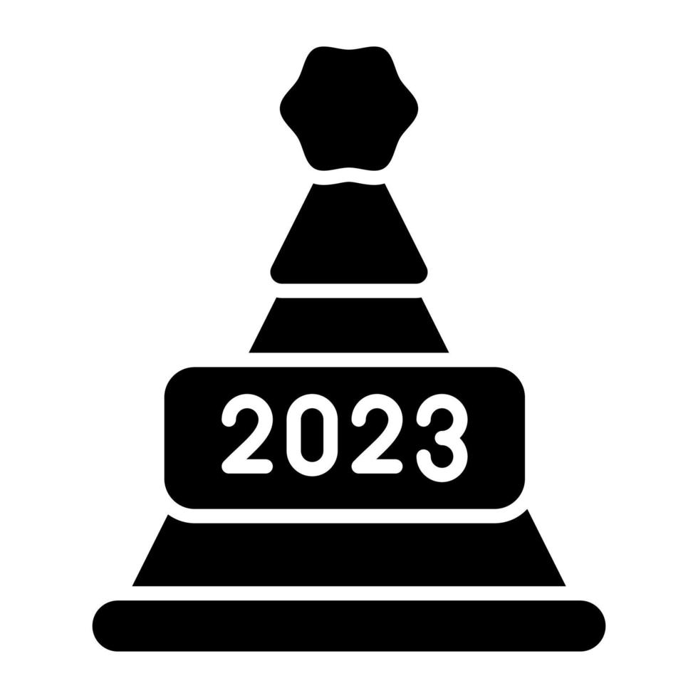 New year 2023 hat icon, party hat vector