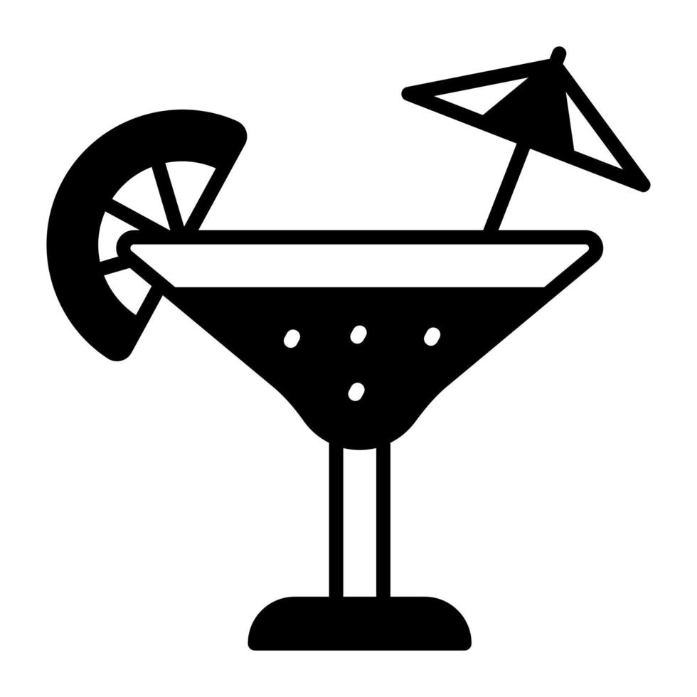 An icon of cocktail in modern and trendy style vector