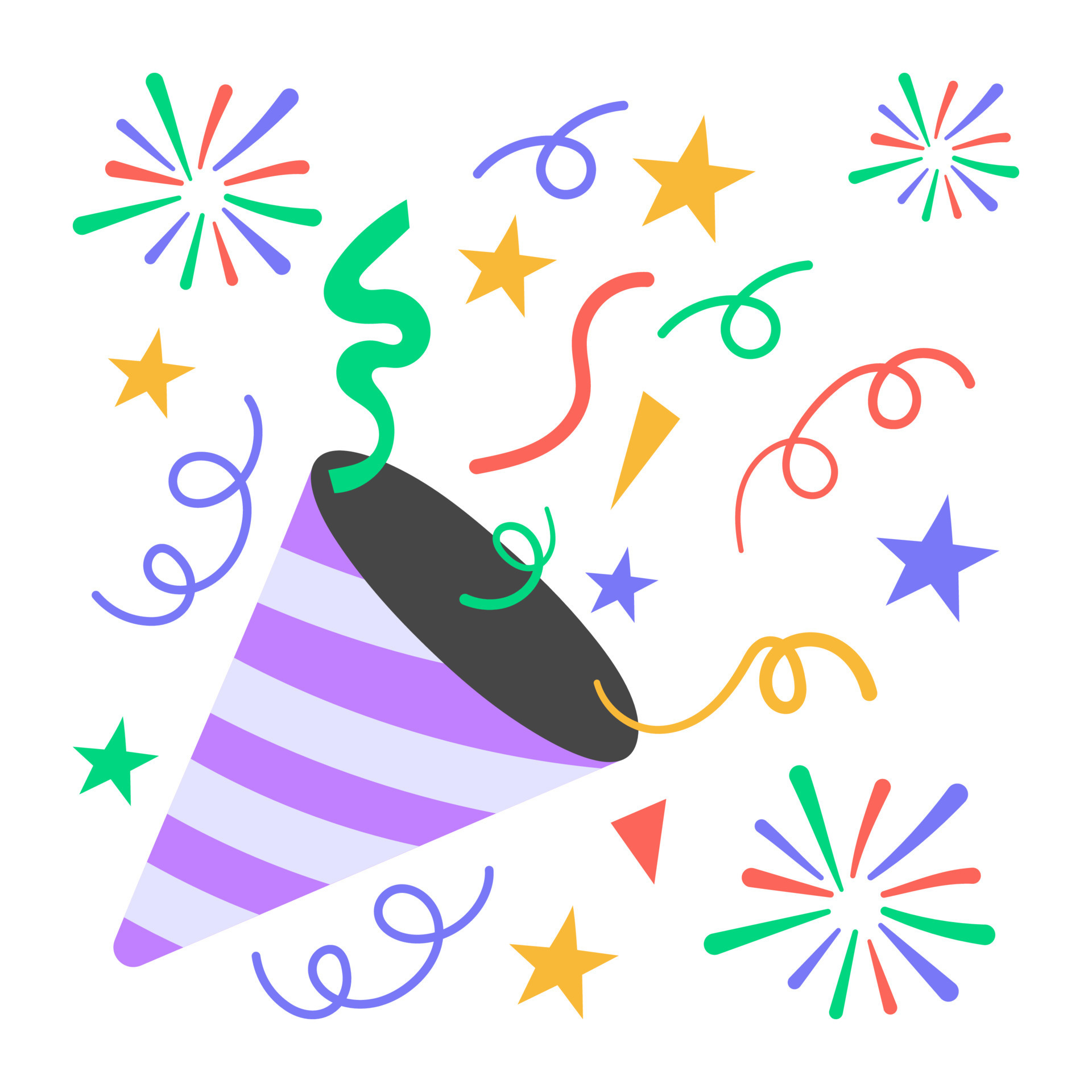 Party popper sticker design isolated on white background 16280288