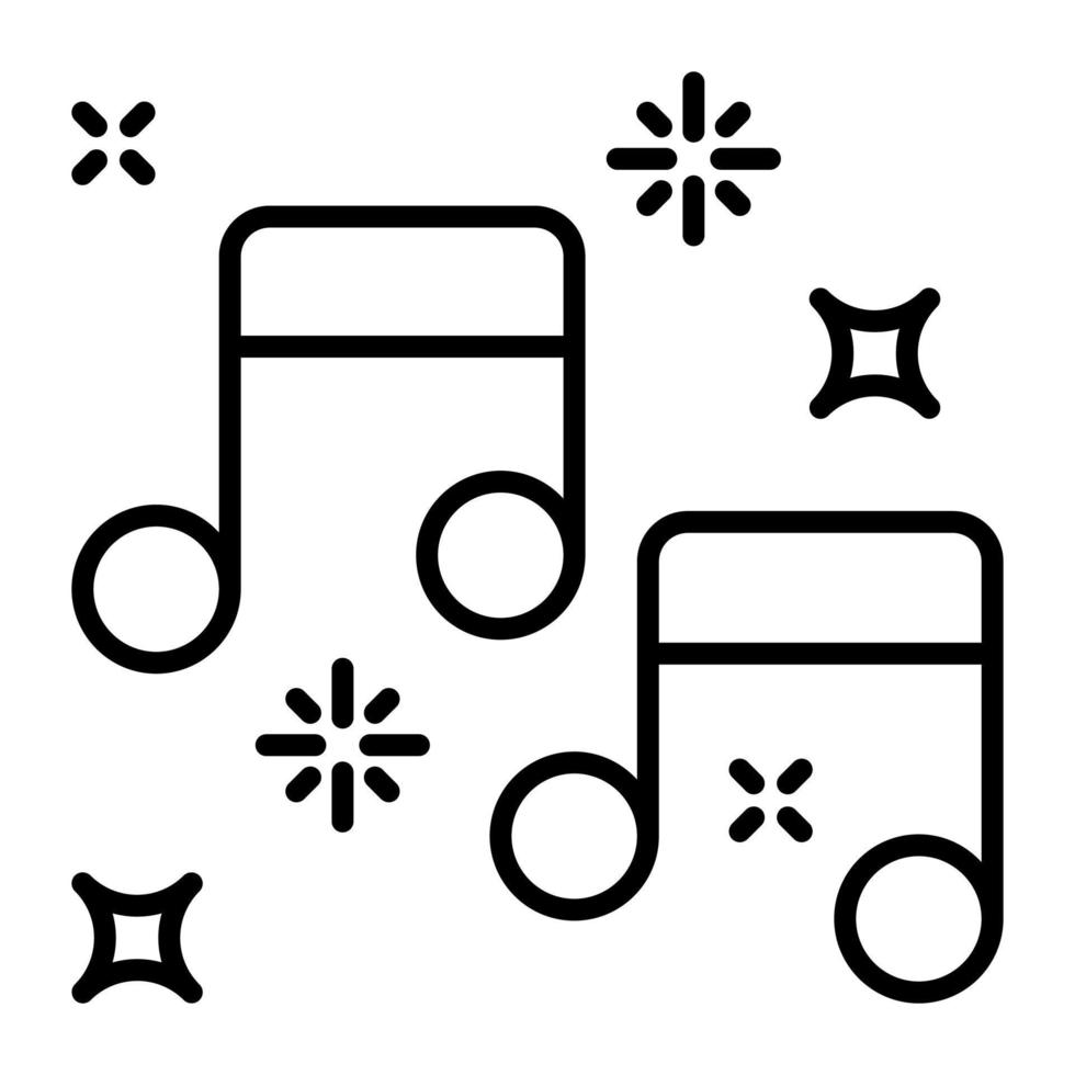 Music notes, melody or tune for musical app in trendy style vector