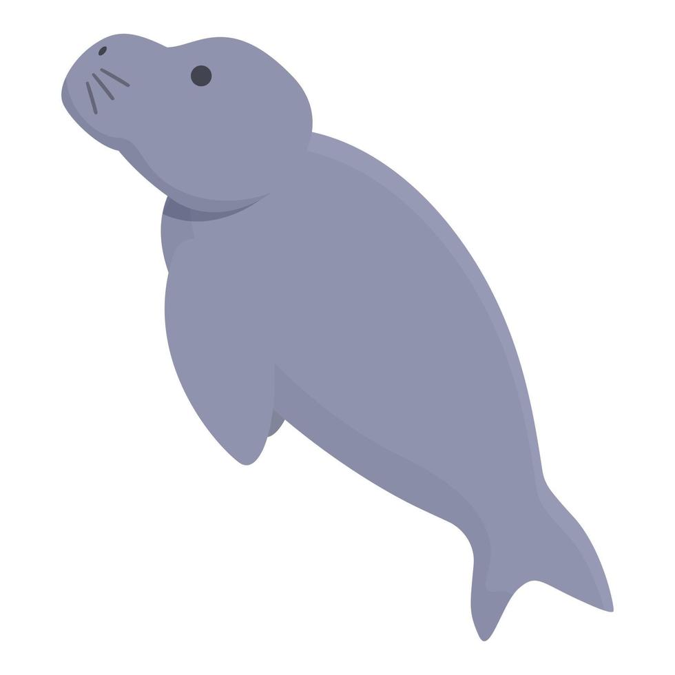 vector de dibujos animados de icono de manatí dugong. animales del océano