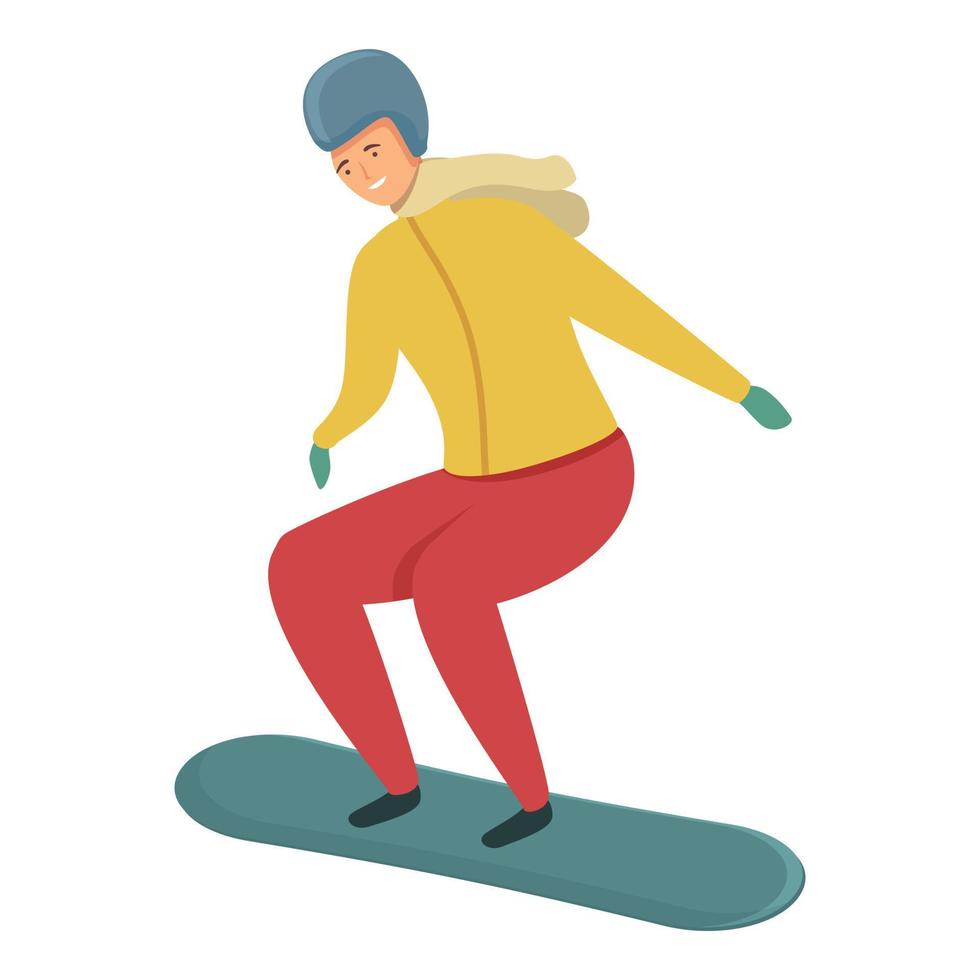 vector de dibujos animados de icono de snowboard de acción. niño deporte