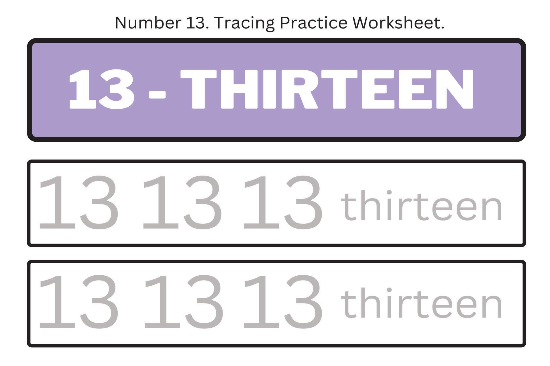 Numbers 13 Tracing Worksheet For Kids Preschool Worksheet Practicing Numbers 13 Tracing Worksheet For Kids Preschool Worksheet Practicing