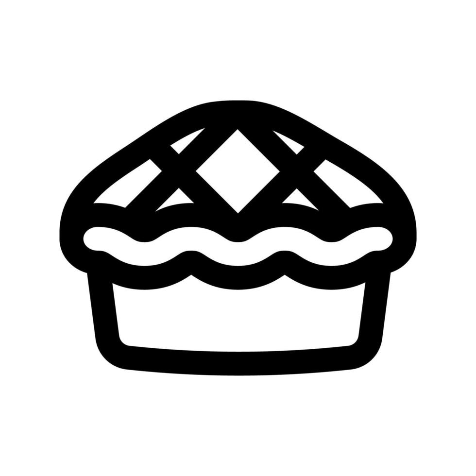 pie icon, outline style, editable vector