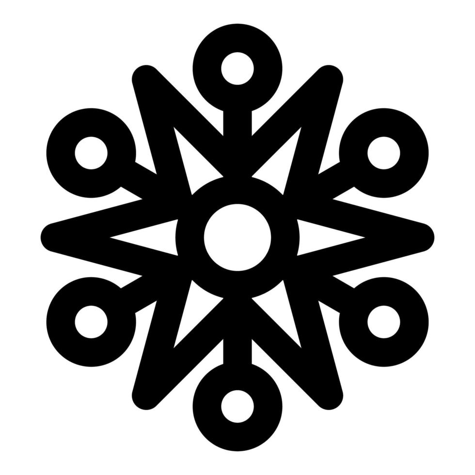 Snowflake vector Christmas icon logo snow, Outline style