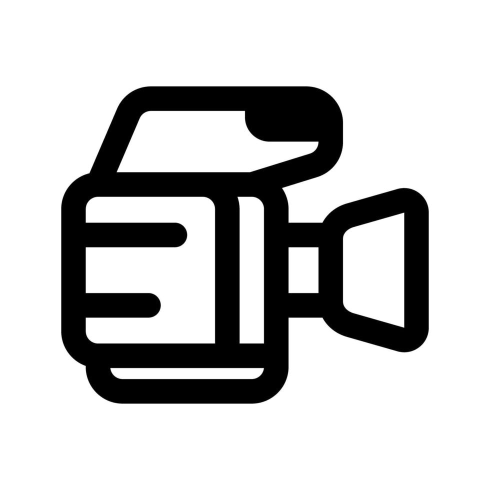 video camera icon, outline style, editable vector