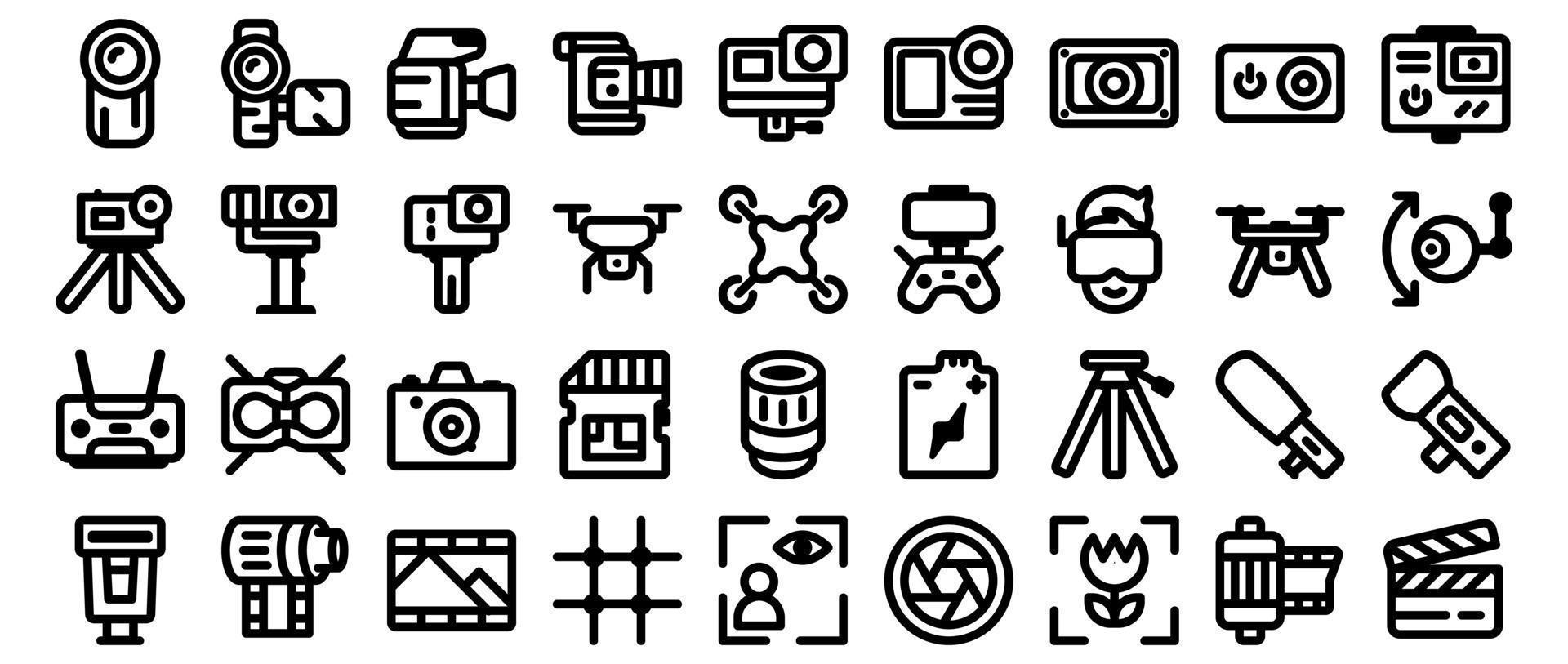 Photo and video line icons set. Air Drone vector line icon. Simple vector icons eps10