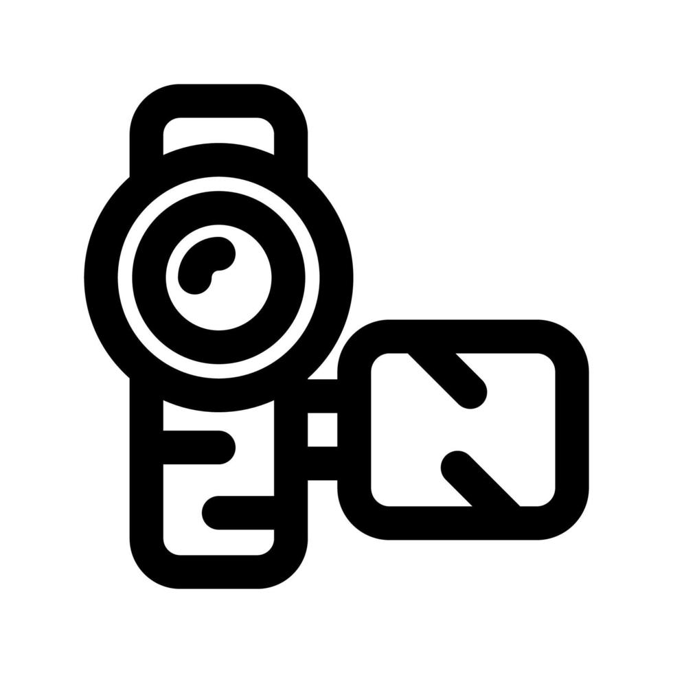 video camera icon, outline style, editable vector