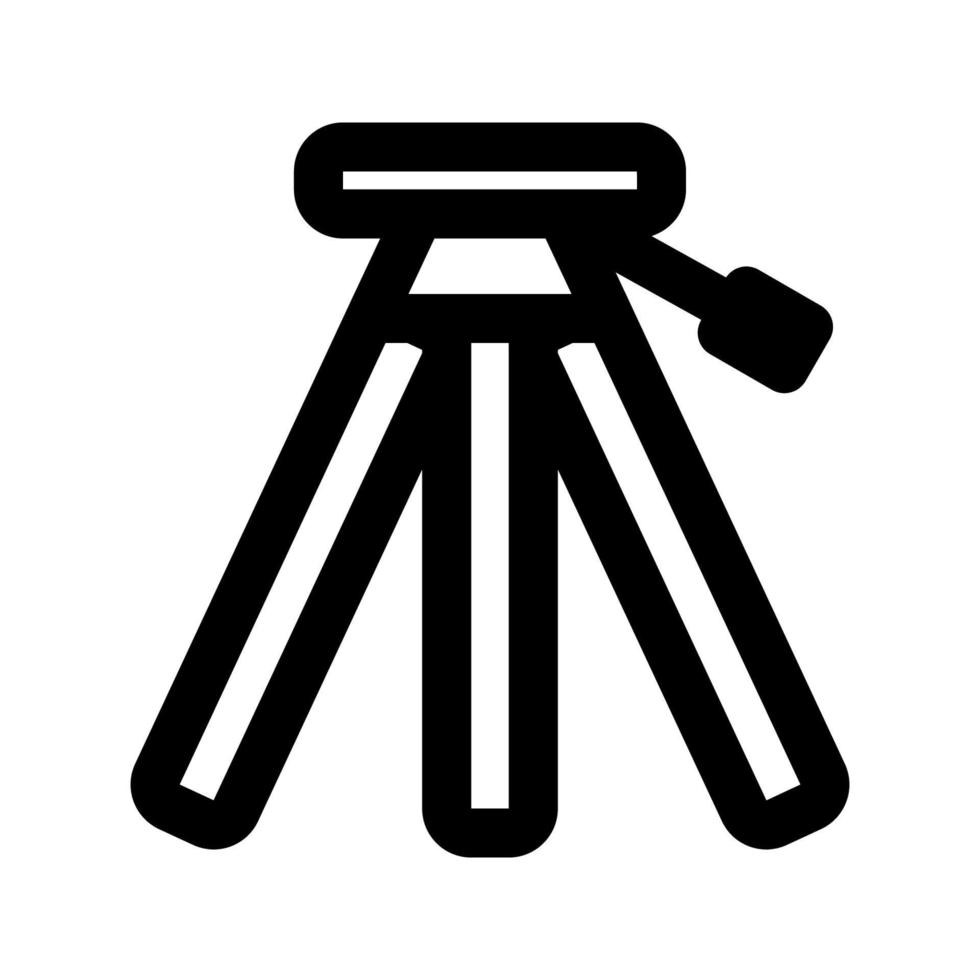 tripod icon, outline style, editable vector