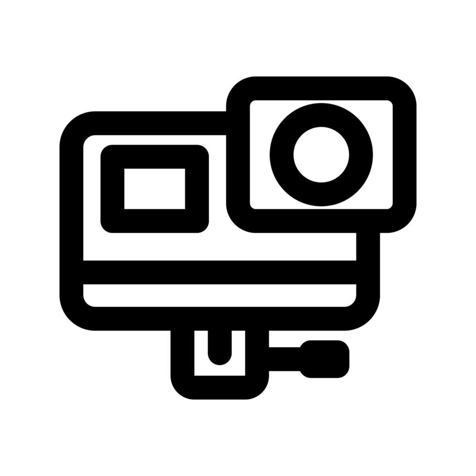 action camera icon, outline style, editable vector