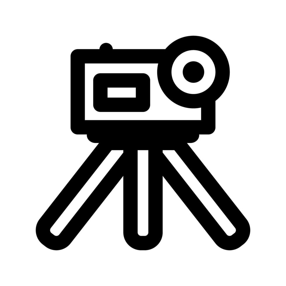 tripod icon, outline style, editable vector